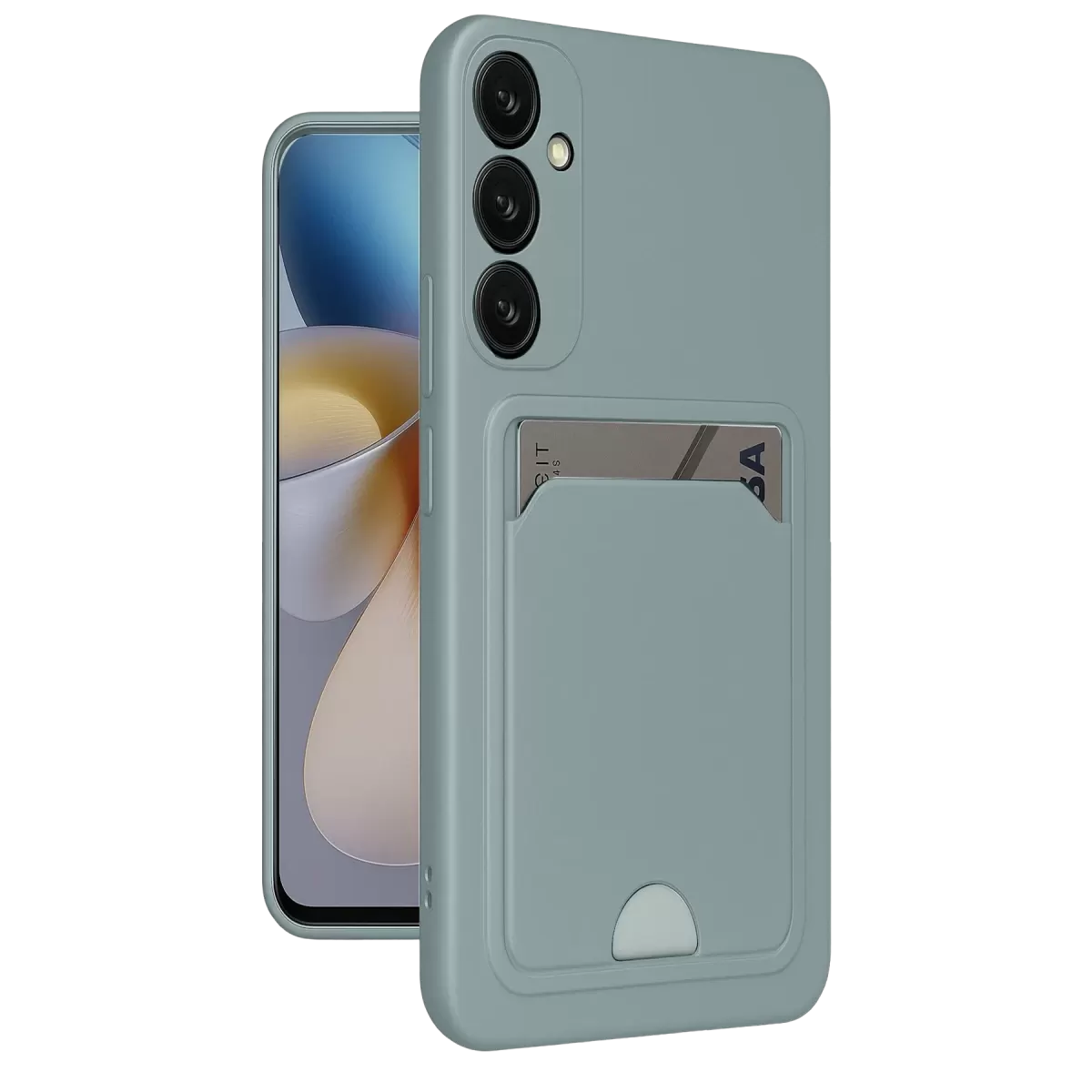 Newface Samsung Galaxy A26 Kılıf Kelvin Kartvizitli Silikon - Açık Yeşil