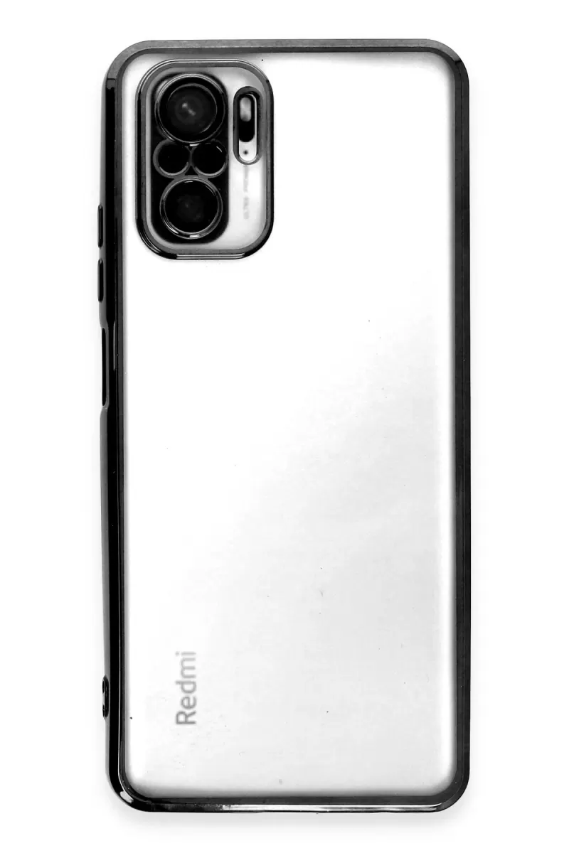 Newface Xiaomi Redmi Note 10 Kılıf Razer Lensli Silikon - Siyah
