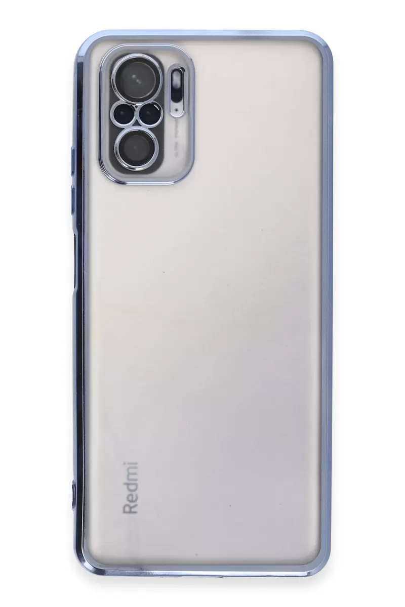 Newface Xiaomi Redmi Note 10 Kılıf Razer Lensli Silikon - Açık Mavi