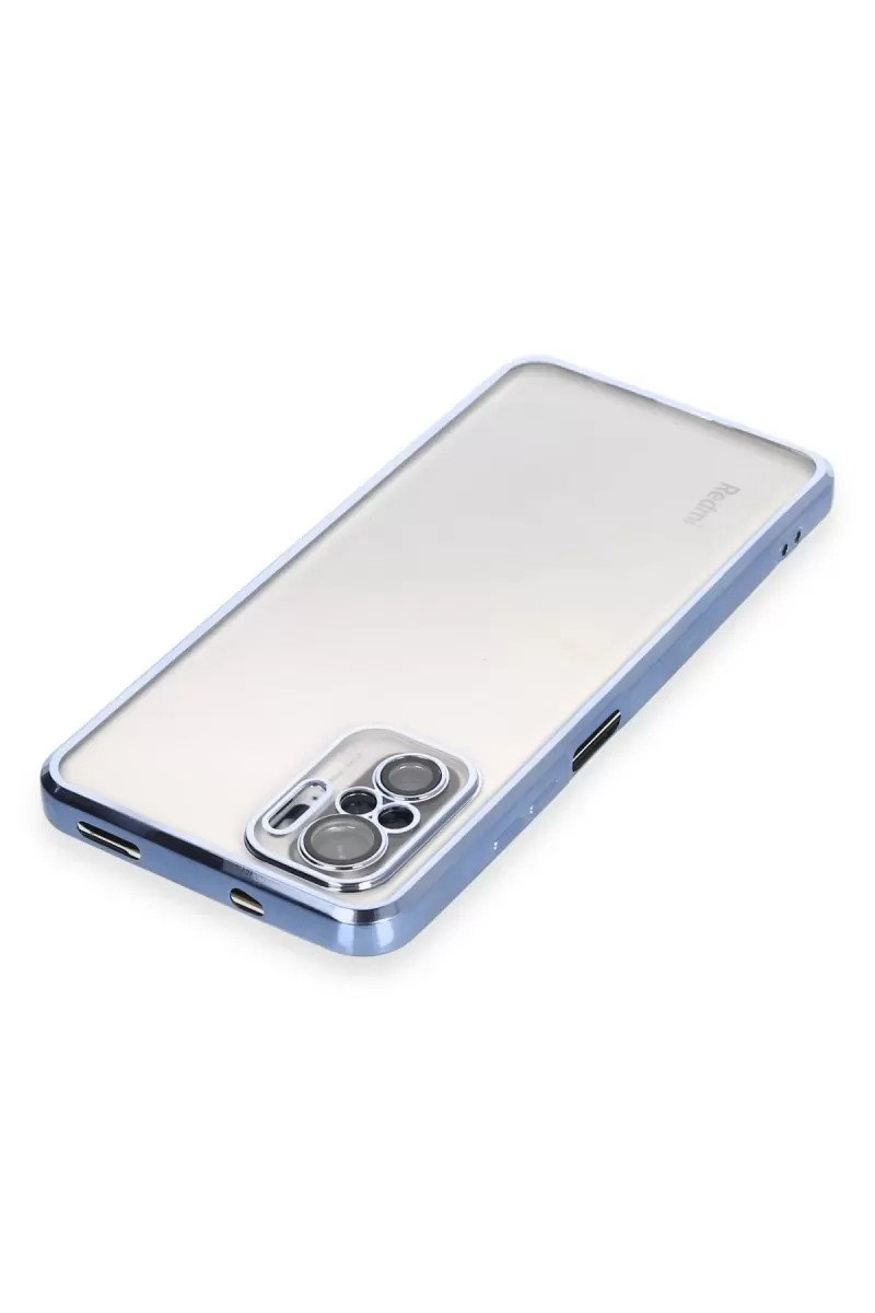 Newface Xiaomi Redmi Note 10 Kılıf Razer Lensli Silikon - Açık Mavi