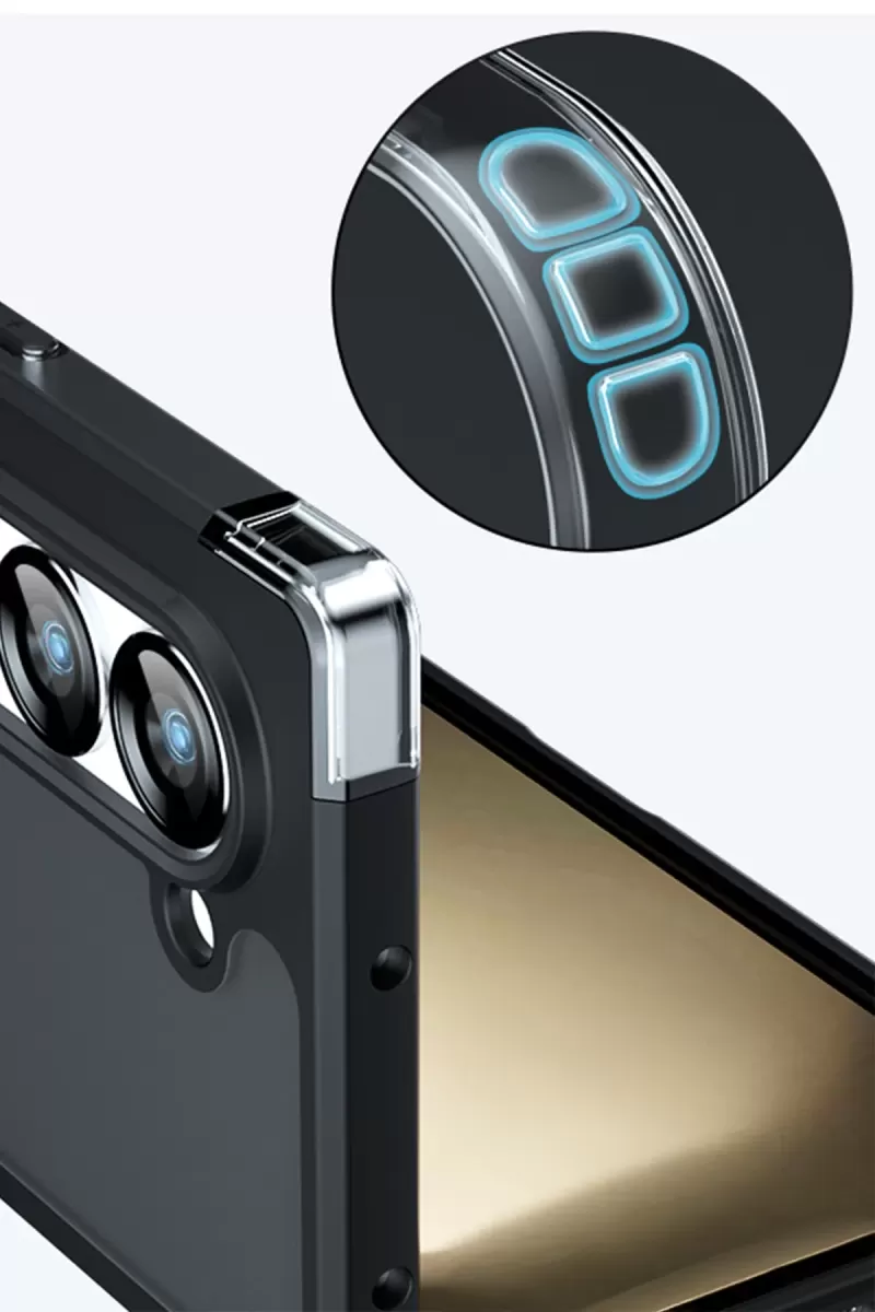 Newface Samsung Galaxy Z Fold 5 Kılıf Blur Fold Kapak - Mat Siyah