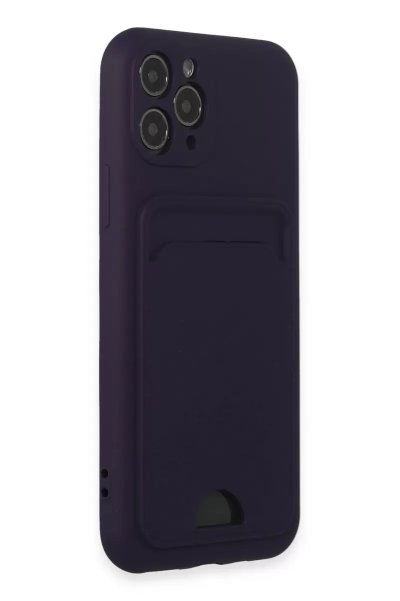 Newface Apple iPhone 11 Pro Kılıf Kelvin Kartvizitli Silikon - Derin Mor