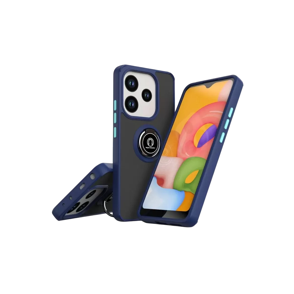 Newface Xiaomi Redmi Note 14 4G Montreal Yüzüklü Silikon Kapak - Lacivert