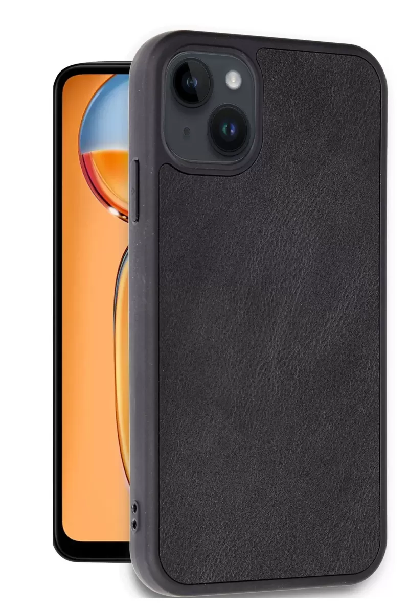 Newface Apple iPhone 14 Kılıf Aras Deri Kapak - Siyah