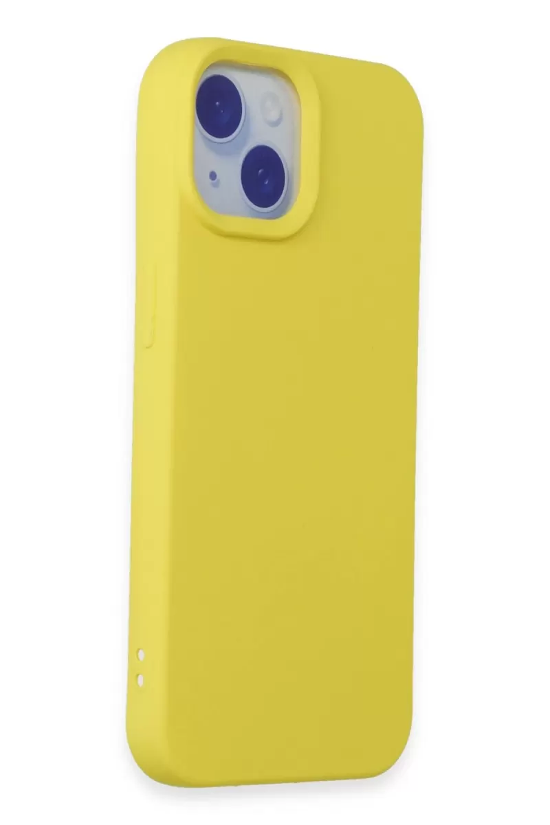 Newface Apple iPhone 15 Kılıf Nano içi Kadife Silikon - Sarı
