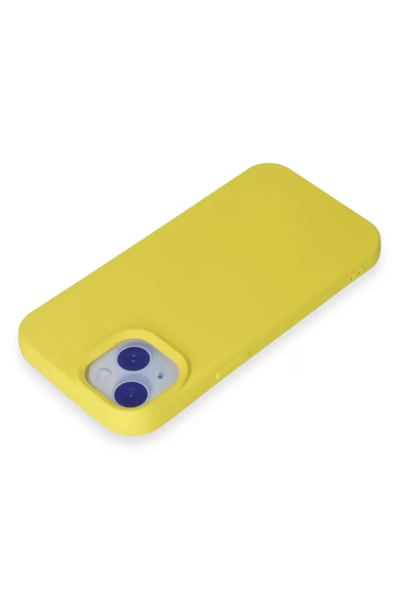 Newface Apple iPhone 15 Kılıf Nano içi Kadife Silikon - Sarı