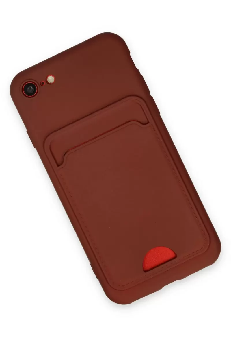 Newface Apple iPhone 7 Kılıf Kelvin Kartvizitli Silikon - Bordo
