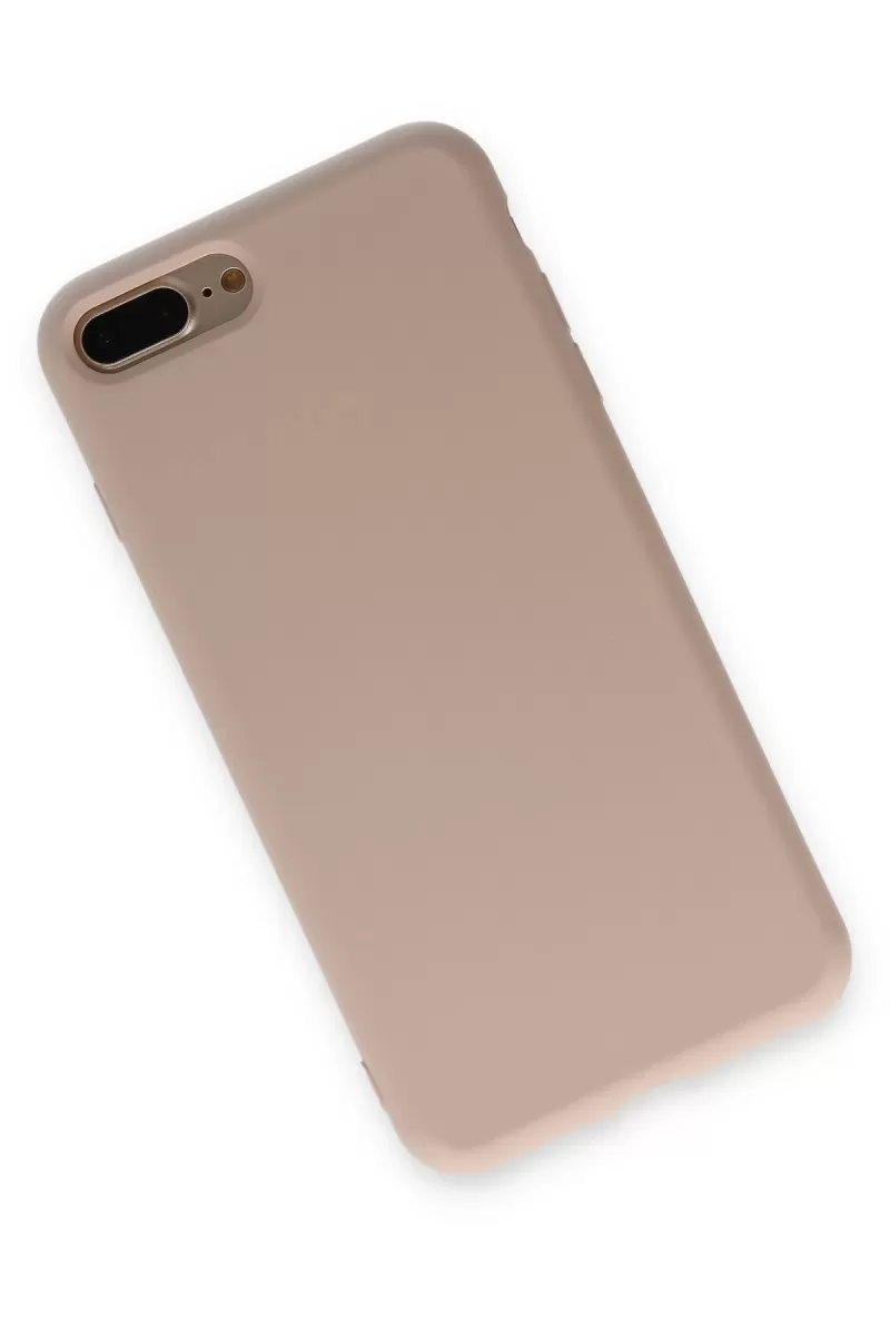 Newface Apple iPhone 7 Plus Kılıf Nano içi Kadife Silikon - Pudra