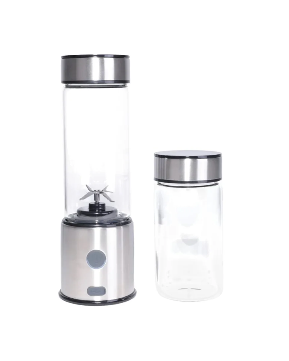 Çift Hazneli Cam Blender USB Şarjlı Smoothie ve Buz Kırıcı Blender