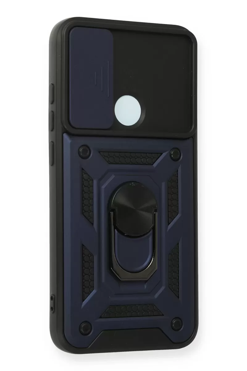 Newface Xiaomi Redmi Note 8 Kılıf Pars Lens Yüzüklü Silikon - Lacivert