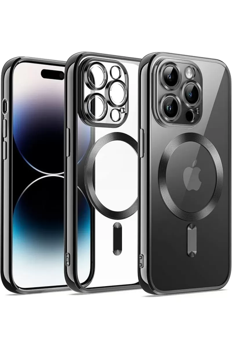Newface Apple iPhone 13 Pro Max Kılıf Kross Magneticsafe Kapak - Siyah