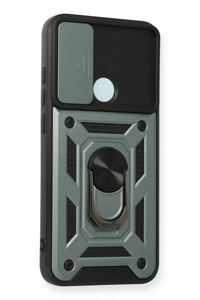 Newface Xiaomi Redmi Note 8 Kılıf Pars Lens Yüzüklü Silikon - Yeşil