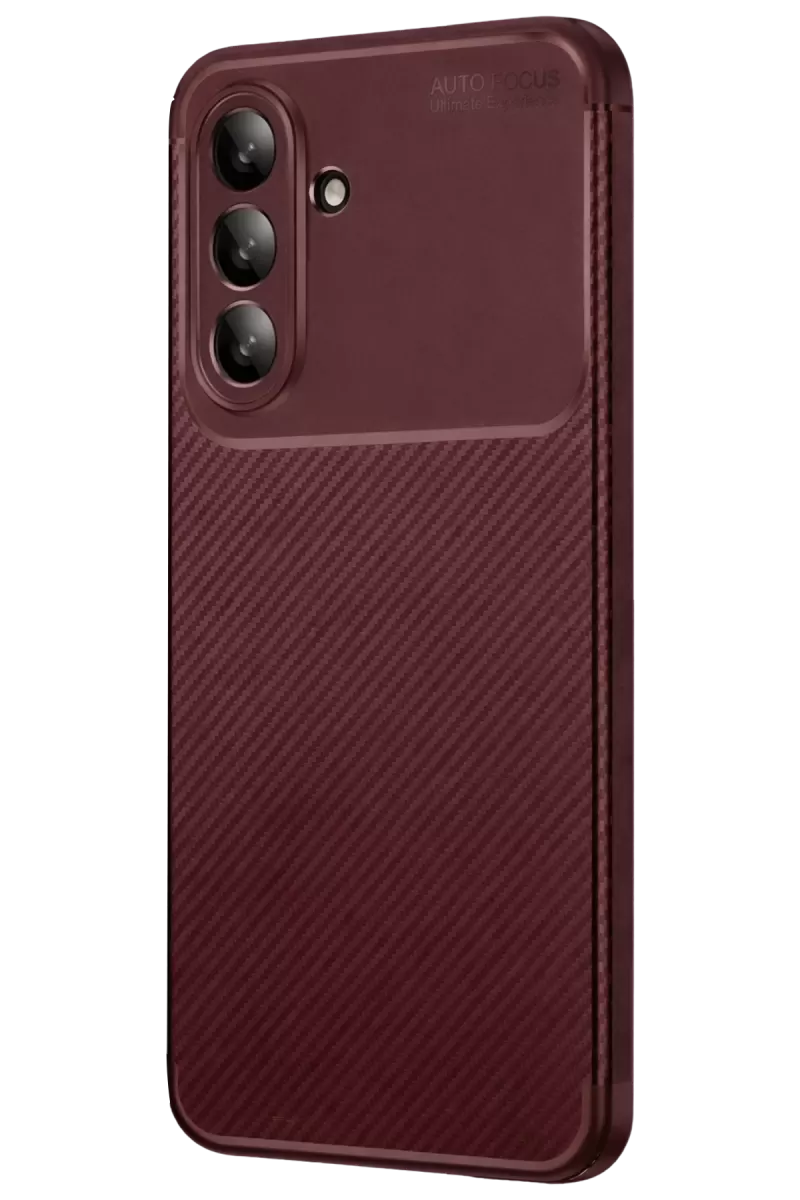 Newface Samsung Galaxy A36 Kılıf Auto Focus Karbon Kapak - Bordo