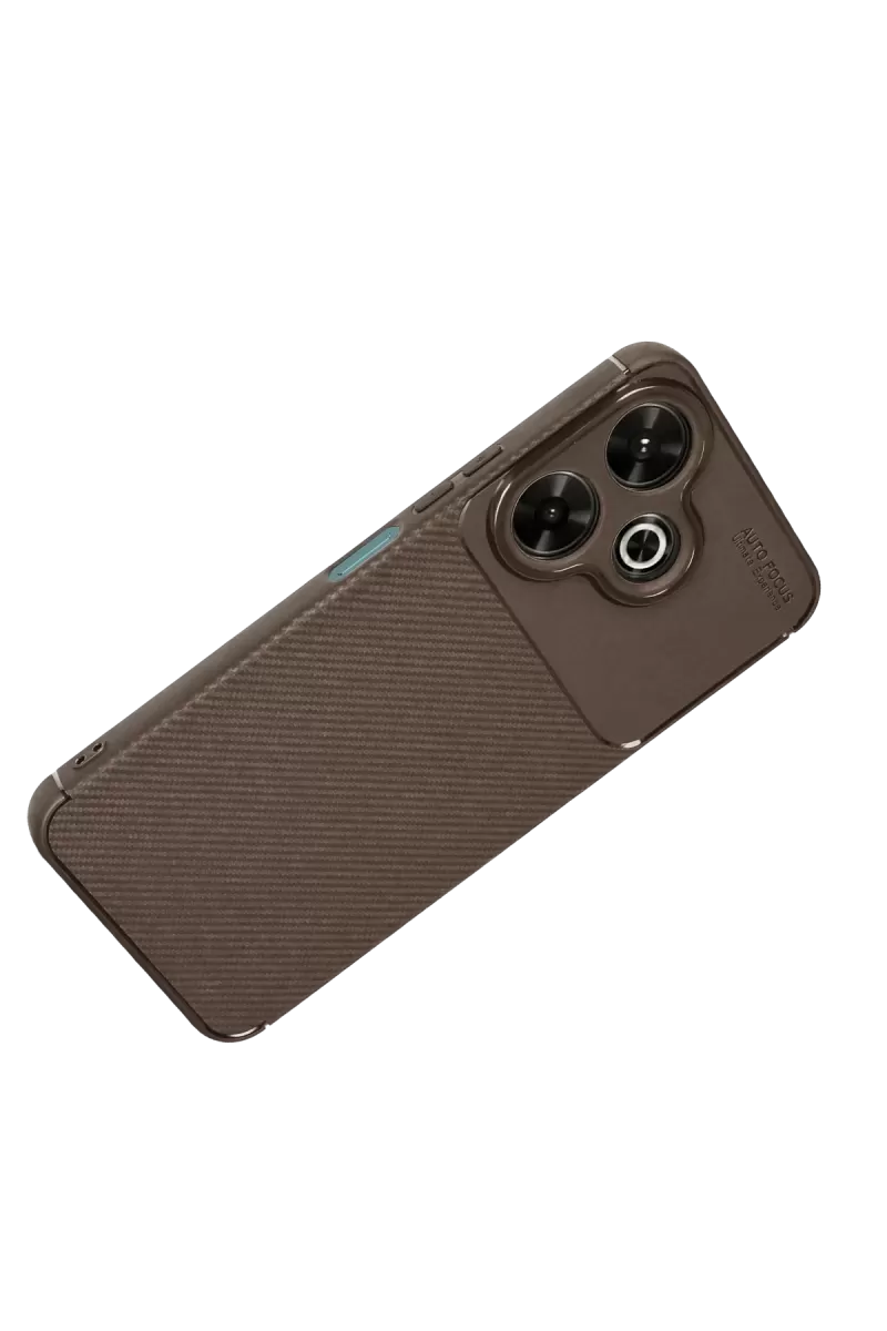 Newface Xiaomi Redmi 13 4G Kılıf Auto Focus Karbon Kapak - Kahverengi