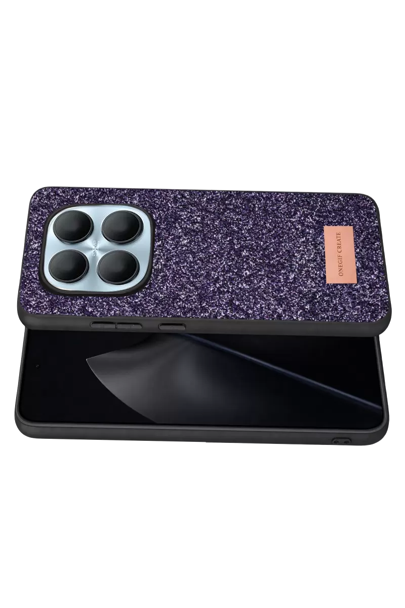 Onegif Xiaomi Redmi Note 15 Pro 5G Bright Simli Kapak - Derin Mor