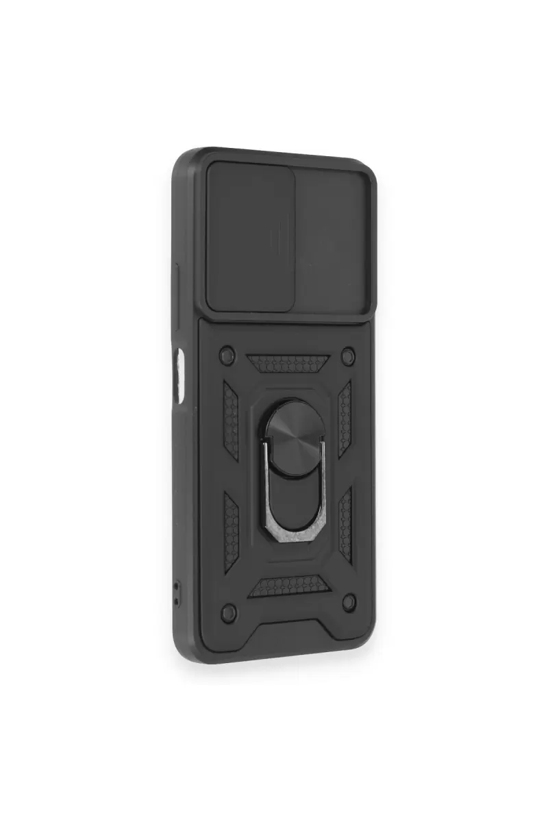 Newface Xiaomi Redmi Note 12 4G Kılıf Pars Lens Yüzüklü Silikon - Siyah