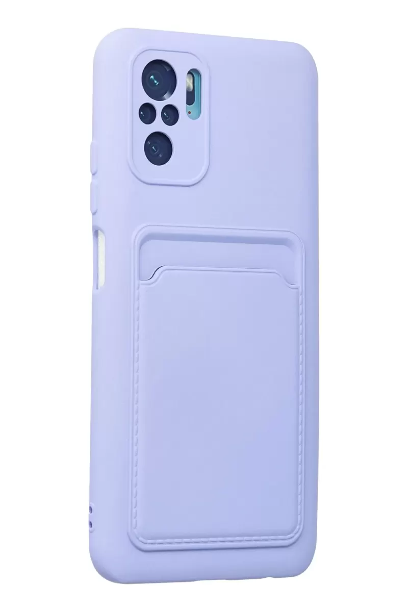 Newface Xiaomi Redmi Note 10S Kılıf Kelvin Kartvizitli Silikon - Lila