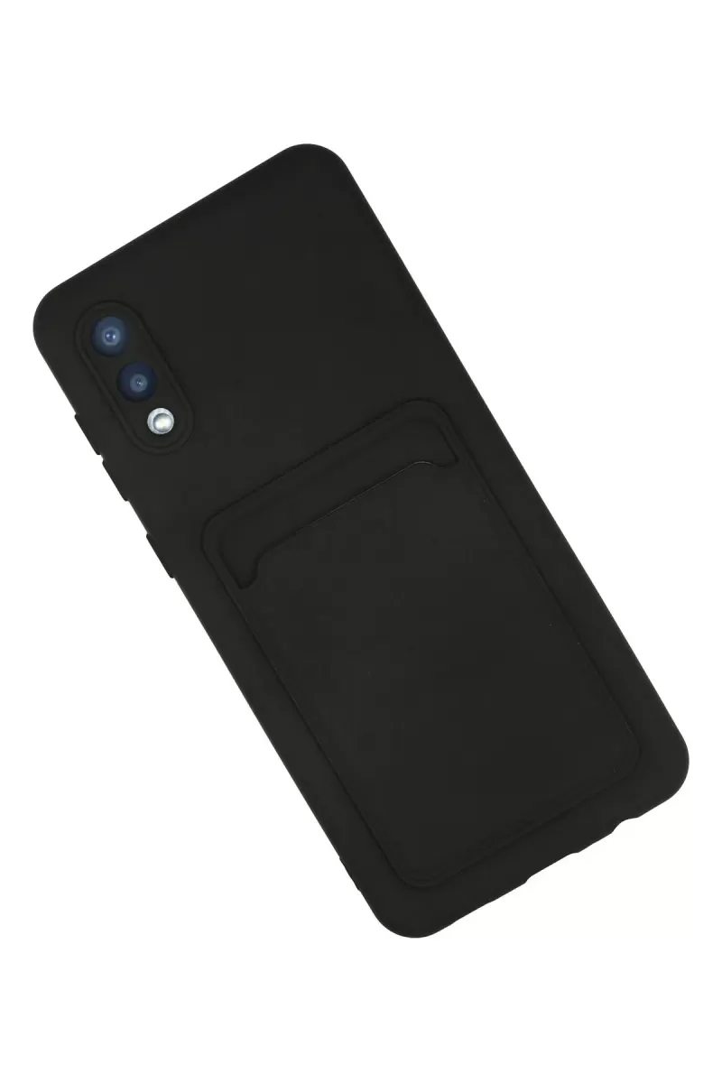 Newface Samsung Galaxy A02 Kılıf Kelvin Kartvizitli Silikon - Siyah