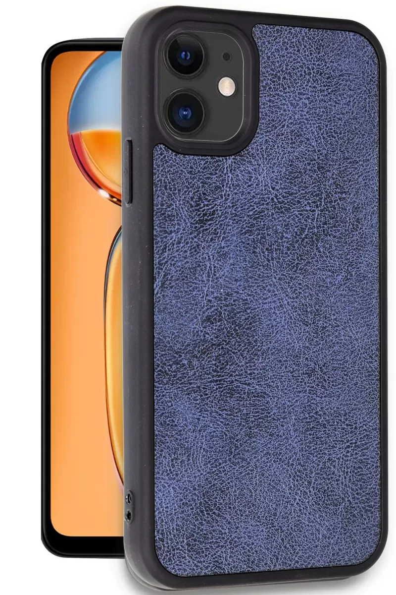 Newface Apple iPhone 11 Kılıf Aras Deri Kapak - Lacivert