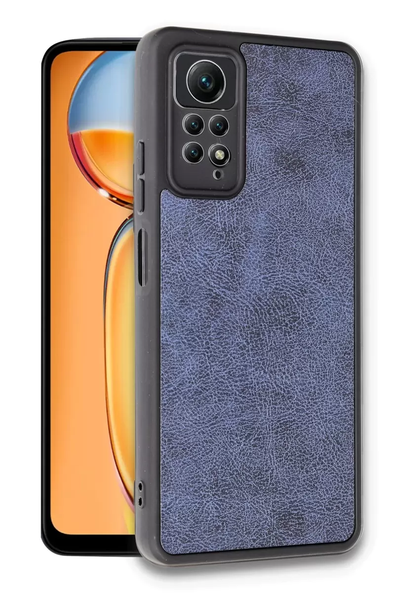 Newface Xiaomi Redmi Note 12 Pro 4G Kılıf Aras Deri Kapak - Lacivert