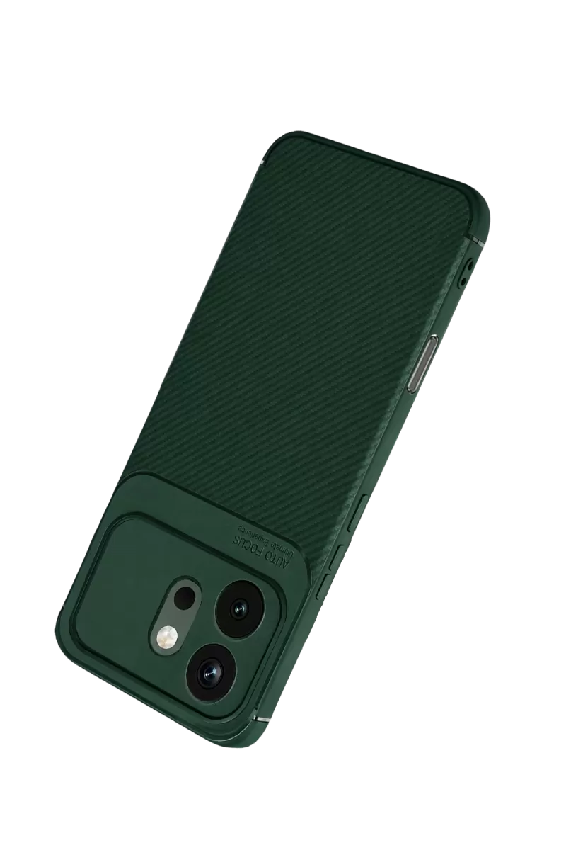 Newface Huawei Honor 600 Auto Focus Karbon Kapak - Koyu Yeşil