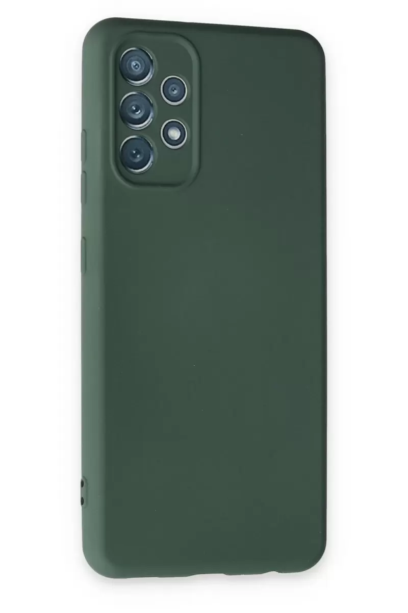 Newface Samsung Galaxy A13 4G Kılıf Nano içi Kadife Silikon - Koyu Yeşil
