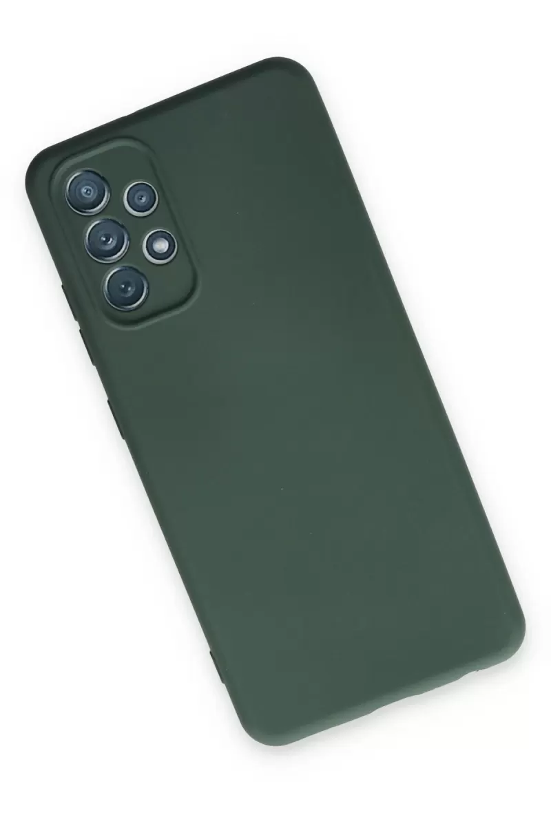 Newface Samsung Galaxy A13 4G Kılıf Nano içi Kadife Silikon - Koyu Yeşil