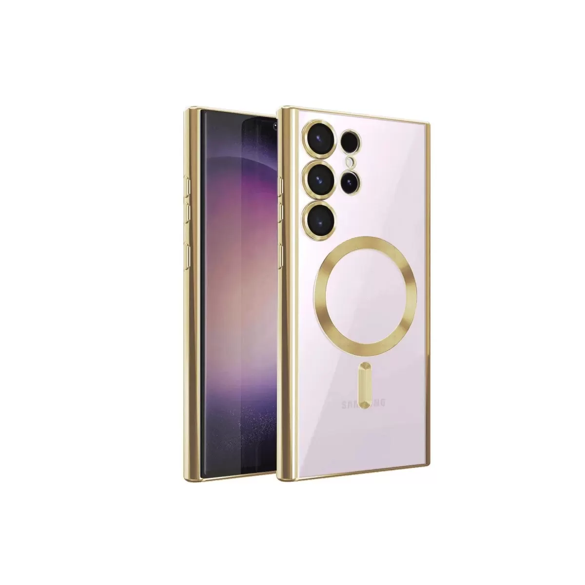 Newface Samsung Galaxy S24 Ultra Kılıf Kross Magneticsafe Kapak - Gold