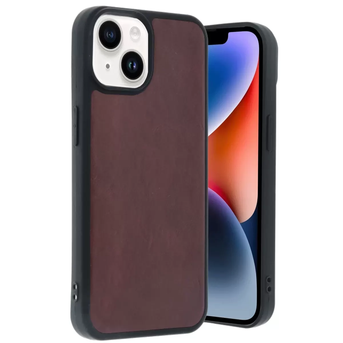Newface Apple iPhone 14 Kılıf Aras Deri Kapak - Bordo