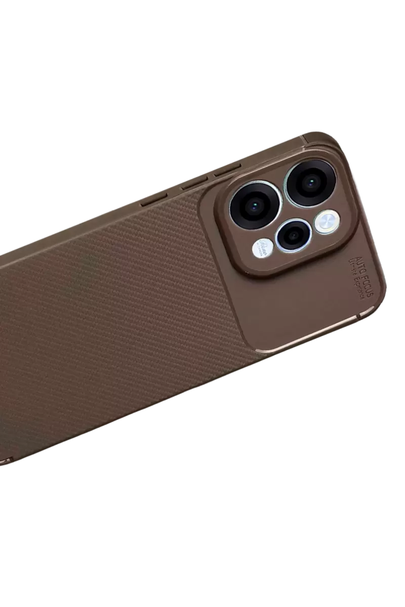 Newface Oppo Reno 15 Auto Focus Karbon Kapak - Kahverengi