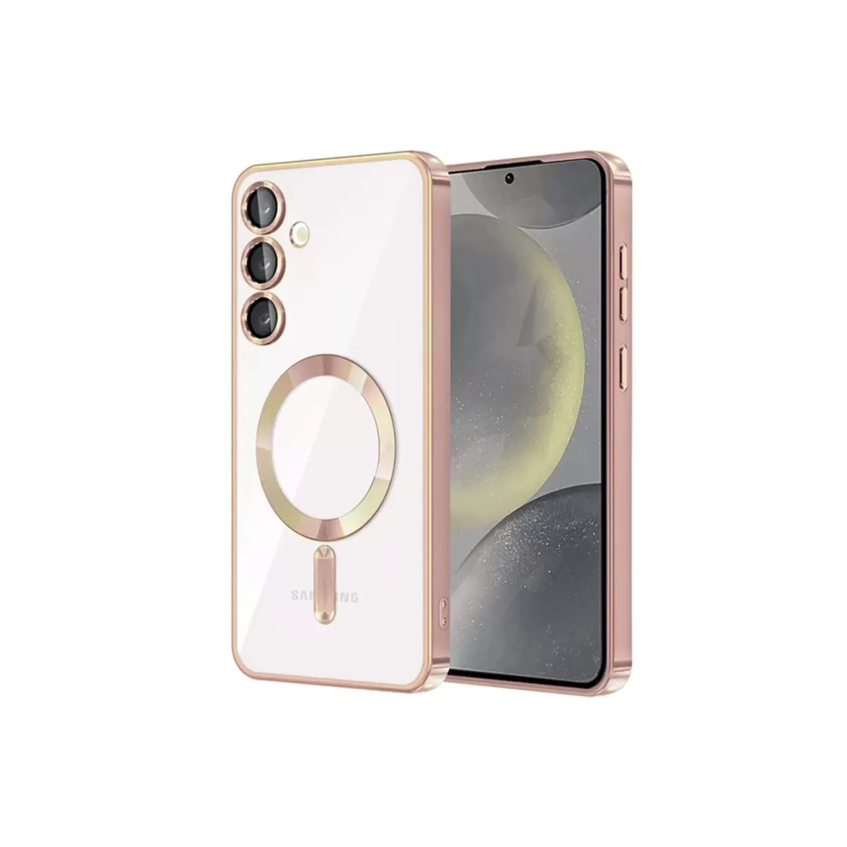 Newface Samsung Galaxy S24 Kılıf Kross Magneticsafe Kapak - Rose