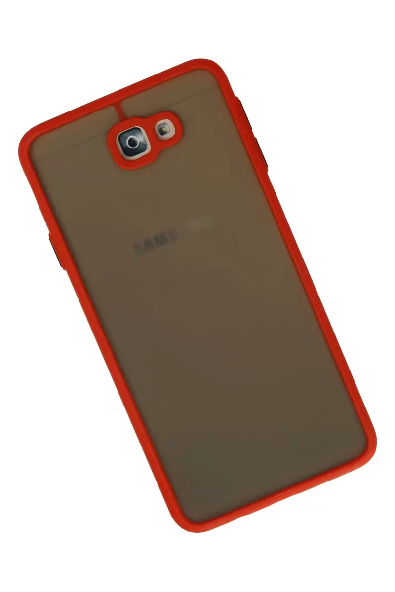 Newface Samsung Galaxy J7 Prime Kılıf Montreal Silikon Kapak - Kırmızı
