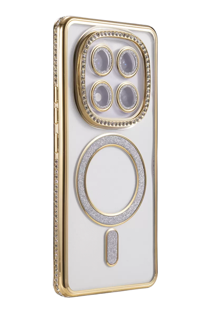 Newface Xiaomi Redmi Note 15 4G Joke Simli Magneticsafe Kılıf - Gold
