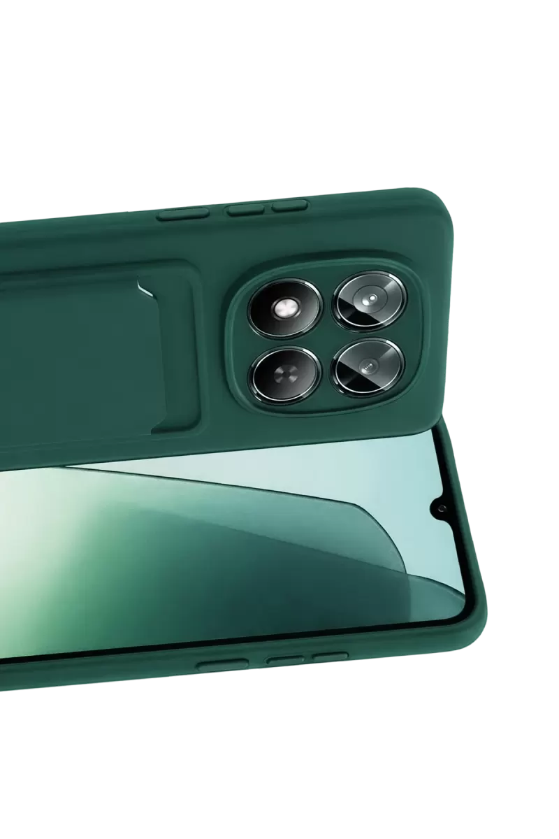 Newface Xiaomi Redmi Note 15 Pro 5G Kelvin Kartvizitli Silikon - Koyu Yeşil