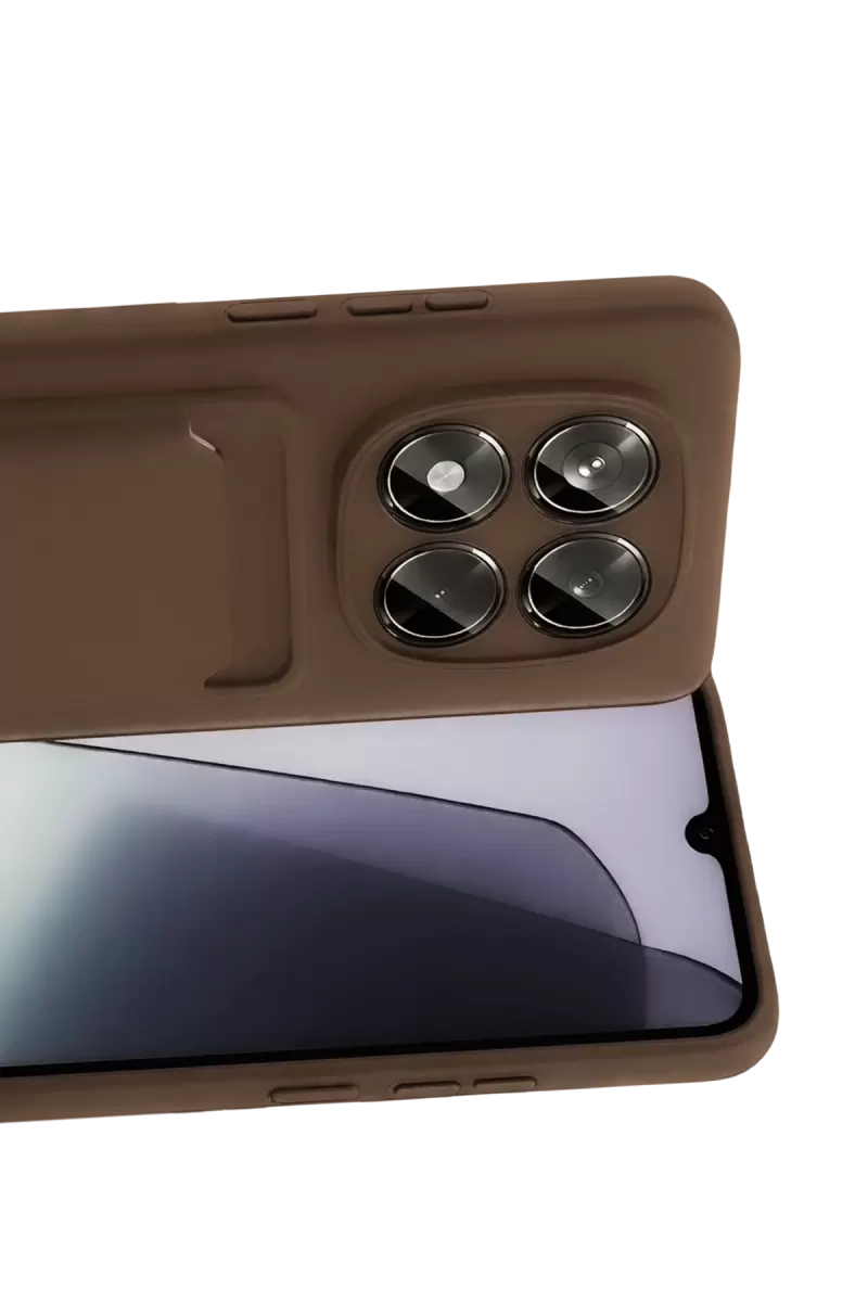 Newface Xiaomi Redmi Note 15 Pro 5G Kelvin Kartvizitli Silikon - Kahverengi