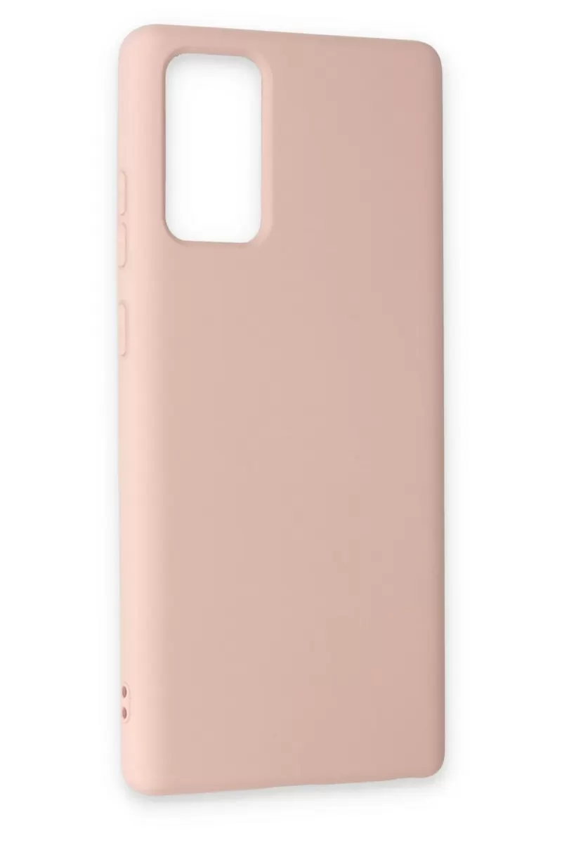Newface Samsung Galaxy Note 20 Kılıf Nano içi Kadife Silikon - Pudra