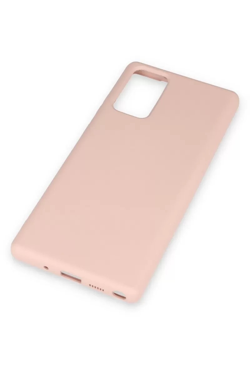 Newface Samsung Galaxy Note 20 Kılıf Nano içi Kadife Silikon - Pudra