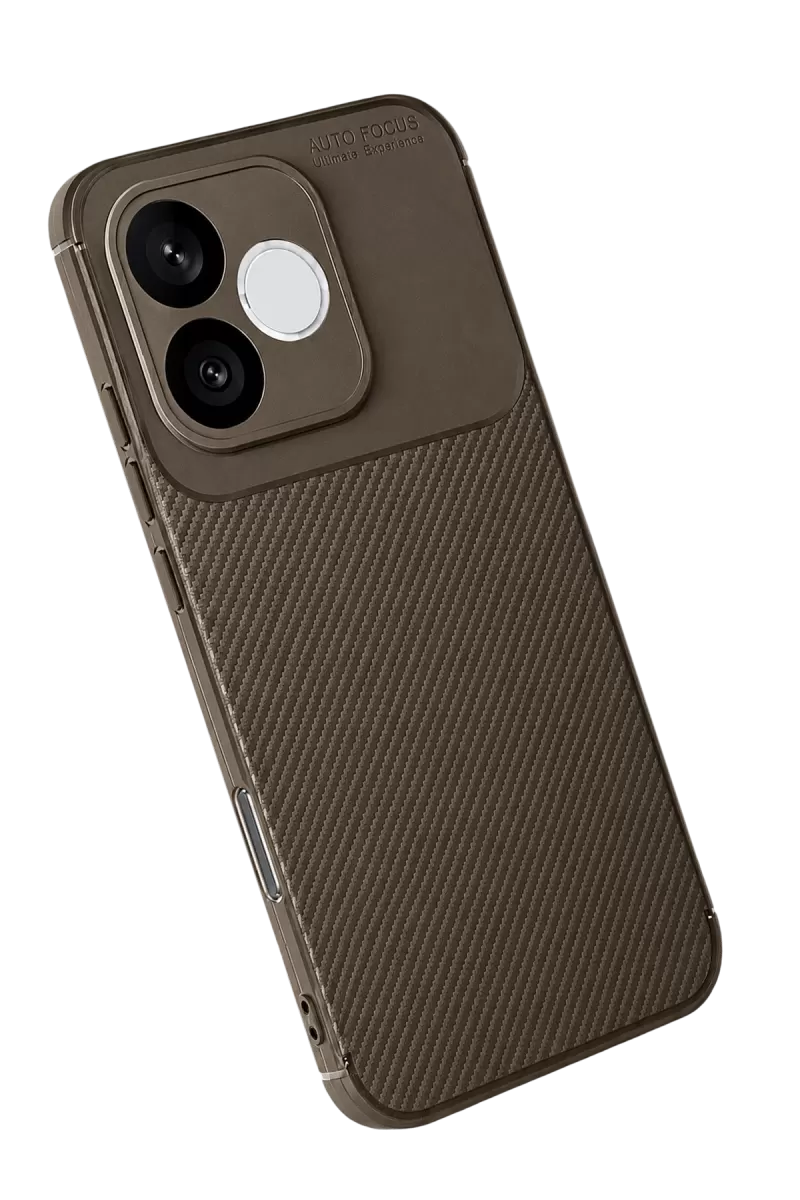 Newface Huawei Honor 600 Lite Auto Focus Karbon Kapak - Kahverengi