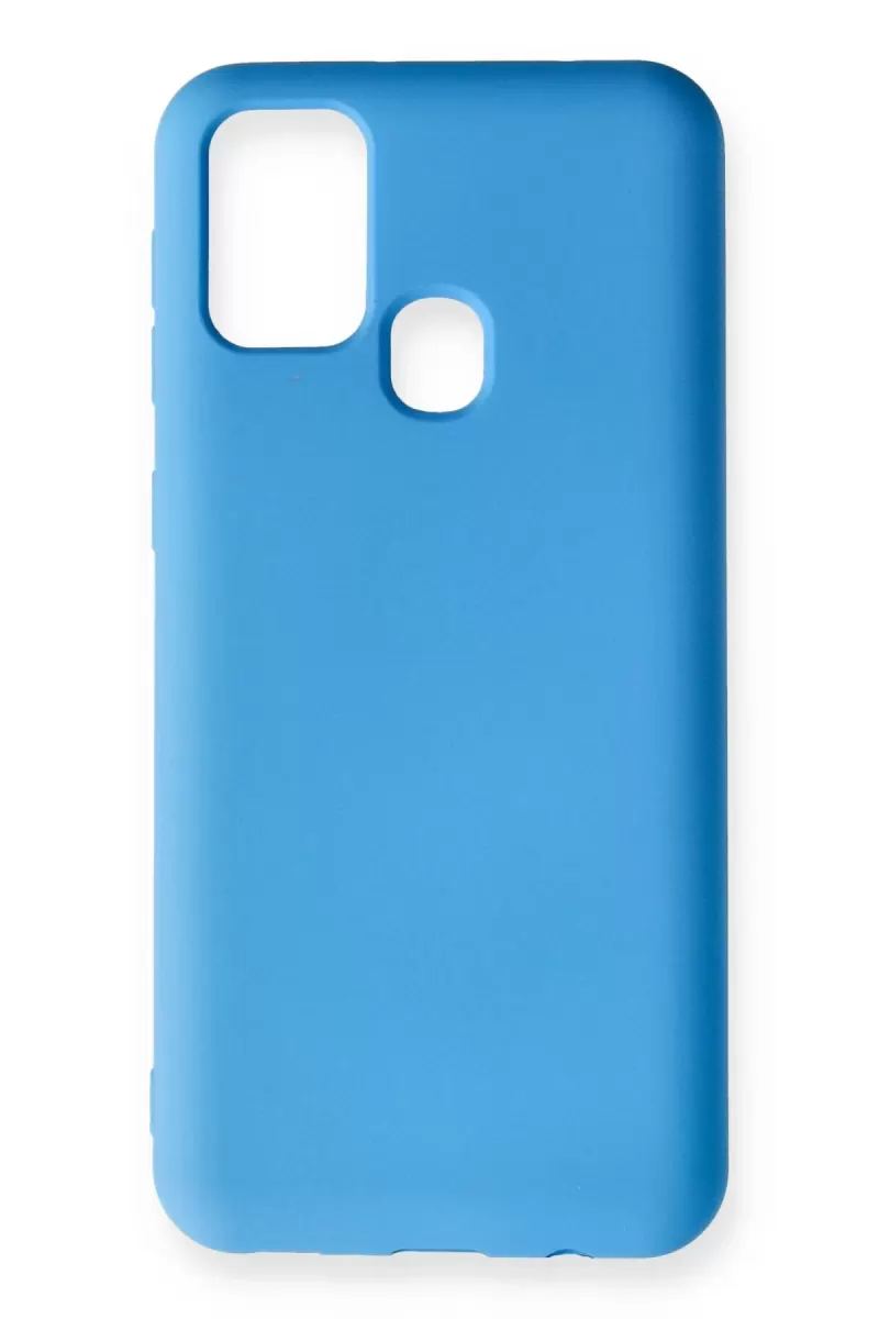 Newface Samsung Galaxy M31 Kılıf Nano içi Kadife Silikon - Mavi