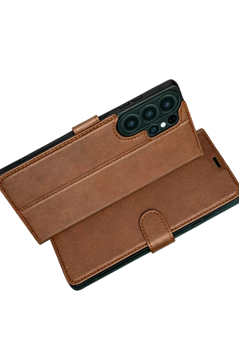 Newface Samsung Galaxy S26 Ultra Trend S Plus Kapaklı Kılıf - Taba