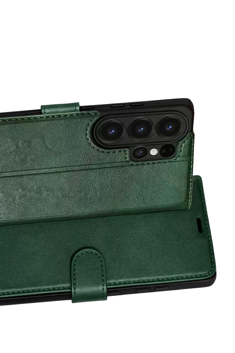 Newface Samsung Galaxy S26 Ultra Trend S Plus Kapaklı Kılıf - Yeşil