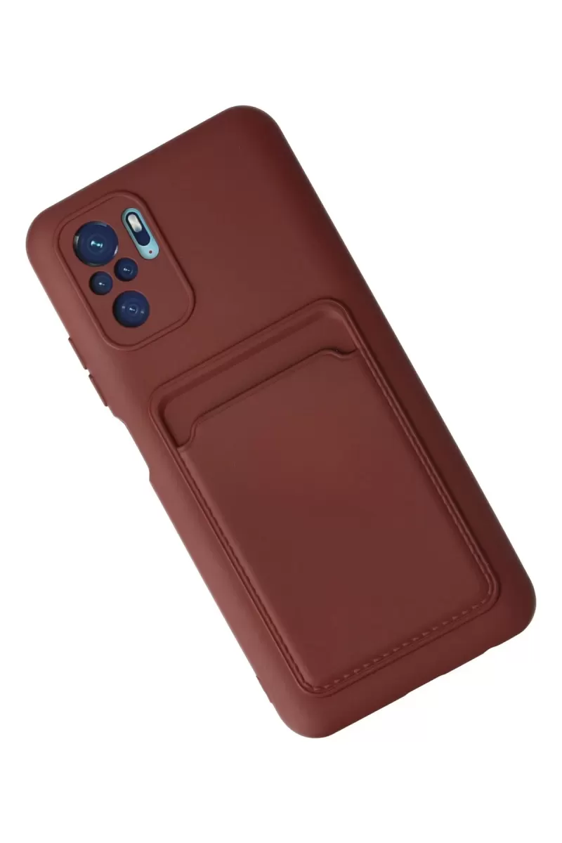 Newface Xiaomi Redmi Note 10S Kılıf Kelvin Kartvizitli Silikon - Bordo