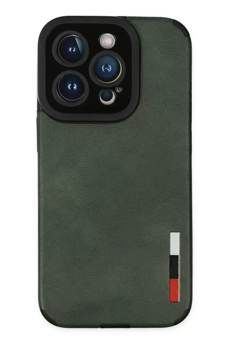 Newface Apple iPhone 14 Pro Max Kılıf Loop Deri Silikon - Yeşil