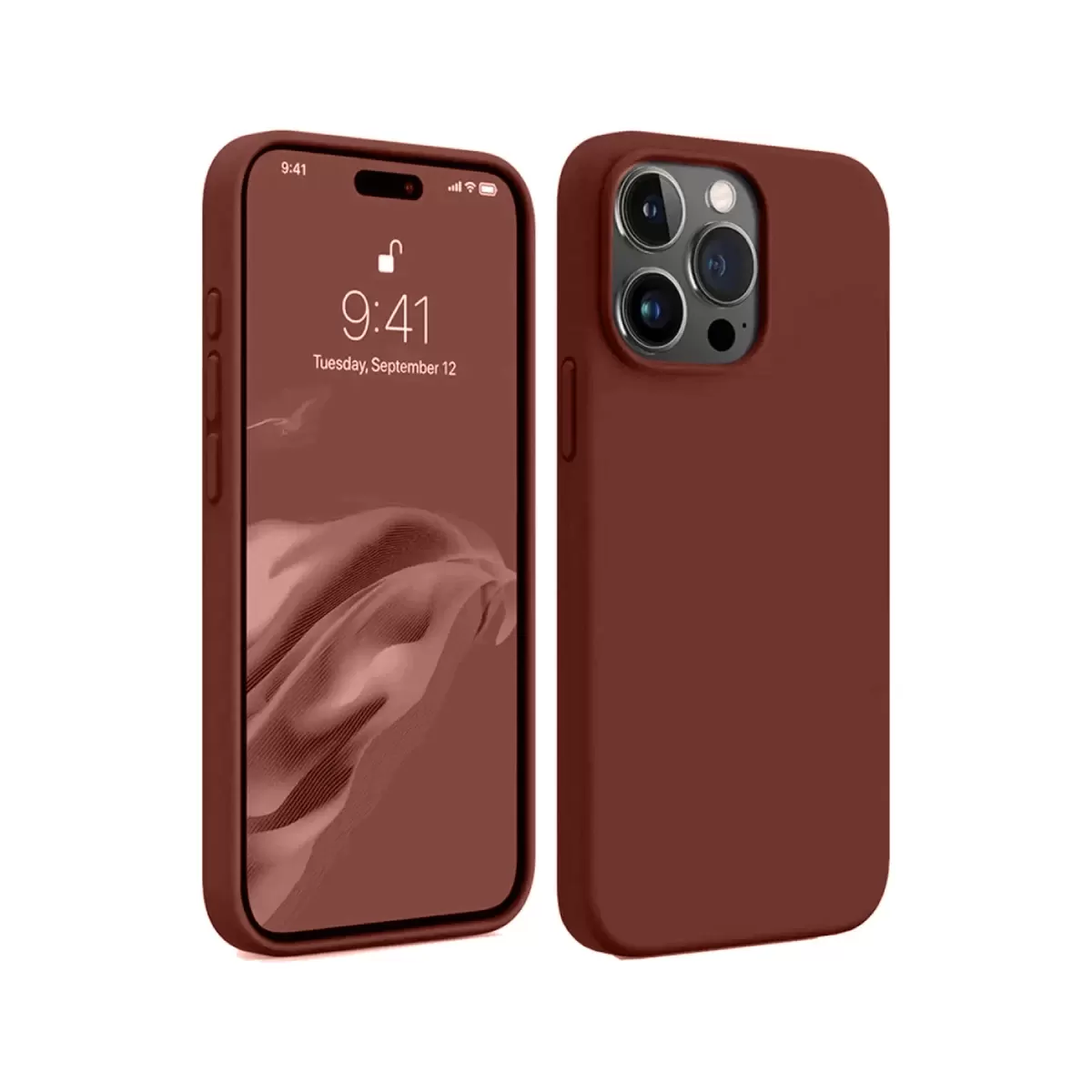 Newface Apple iPhone 15 Pro Max Kılıf First Silikon - Bordo
