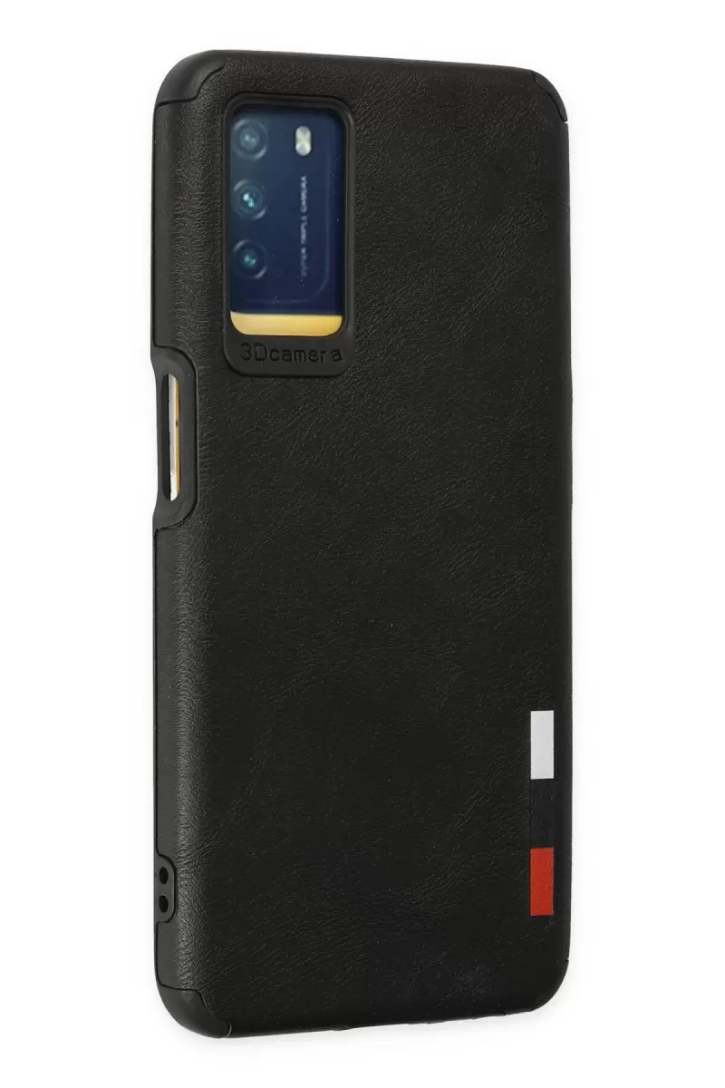Newface Oppo A16 Kılıf Loop Deri Silikon - Siyah