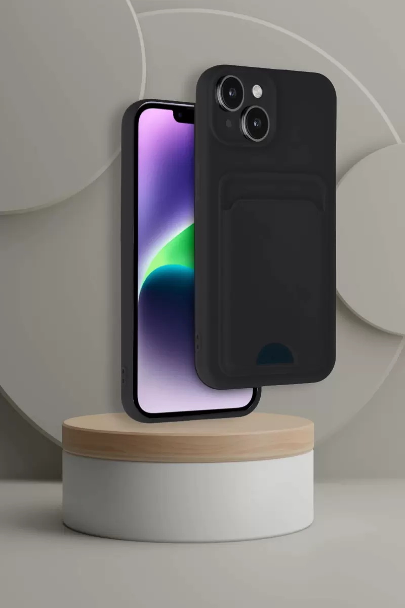 Newface Apple iPhone 14 Kılıf Kelvin Kartvizitli Silikon - Kırmızı