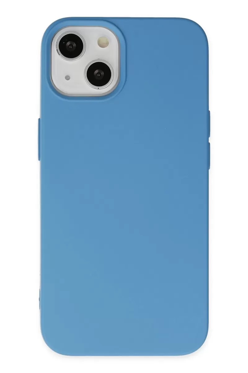 Newface Apple iPhone 14 Kılıf Nano içi Kadife Silikon - Mavi