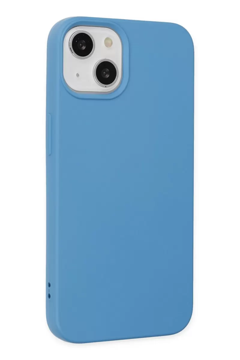 Newface Apple iPhone 14 Kılıf Nano içi Kadife Silikon - Mavi