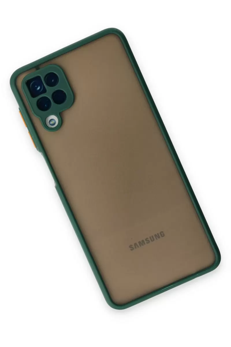 Newface Samsung Galaxy A12 Kılıf Montreal Silikon Kapak - Yeşil