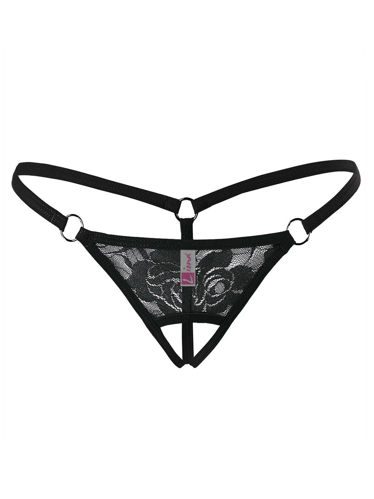 Ağı Açık Siyah Dantelli Fantezi İç Çamaşırı G String